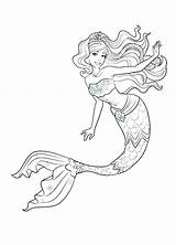 Coloring Pages Mermaid Merman Drawing Tail Color Barbie Getcolorings Ariel Print Printable Getdrawings sketch template