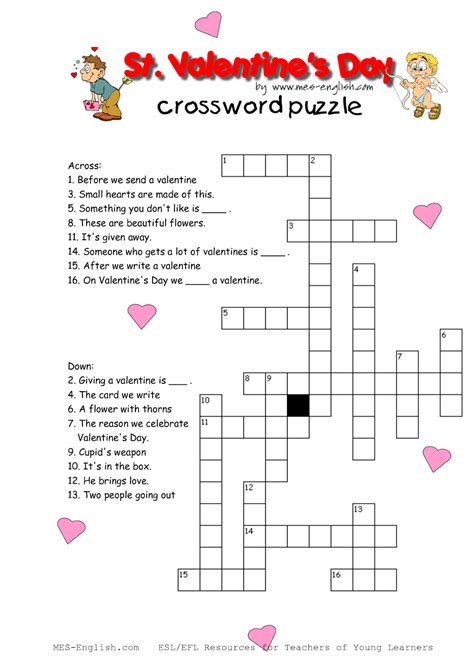 valentine crossword