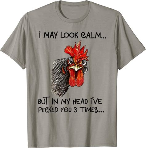 amazoncom    calm chicken funny rooster tee shirts clothing shoes jewelry