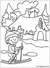 Winter Season Pages Coloring Seasons Color sketch template