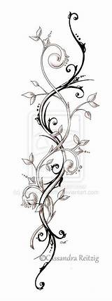 Tattoo Vine Tattoos Designs Drawing Leaves Leg Vines Tendril Tribal Flower Drawings Lilien Sleeve Wrap Cool Around Tatoo Women Spine sketch template