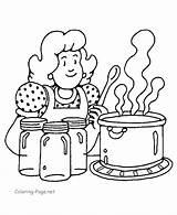 Coloring Cooking Library Clipart Mom sketch template