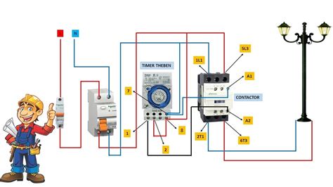 wiring connection  contactor  timer switch youtube