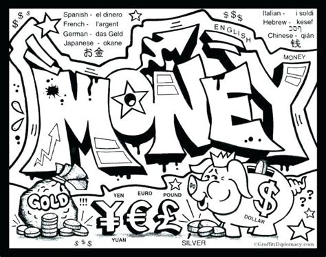 money coloring page images