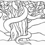 Forbidden Tree Eden Garden Serpent Coloring Colouring Pages Netart Colouri Fruit sketch template