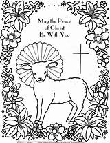 Coloring Lamb Easter God Pages Catholic Colouring Kids Wordpress sketch template