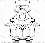 Magician Cartoon Clipart Plump Facing Standing Front Chubby Freaking Thoman Cory Outlined Coloring Vector 2021 sketch template
