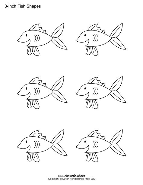 printable fish templates  kids preschool fish shapes
