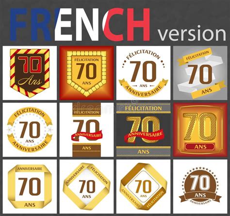 french set  number  templates stock vector illustration