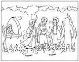Shadrach Meshach Furnace Fiery Sadrac Mesac Abednego Dibujos Biblicos Toddler Honestidad Horno Fuego Unidad Protegidos Hornalla Bienvenido sketch template