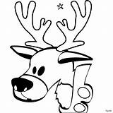 Reindeer Coloring Pages Christmas Head Clipart Santa Kids Rudolph Cliparts Printable Nosed Red Color Print Hellokids Sheets Clip Deer Cartoon sketch template