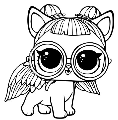 lol pets coloring cute pup  angels wings