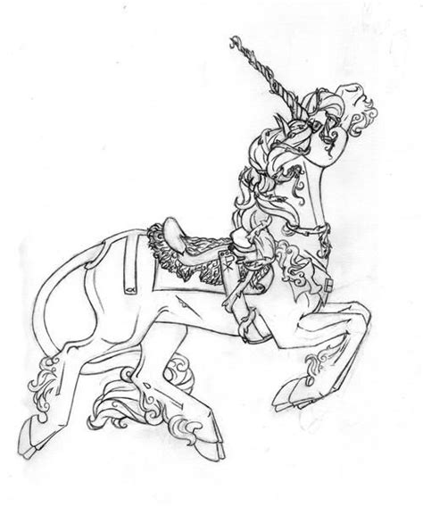 carousel unicorn coloring pages sketch coloring page