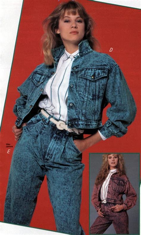 stone washed denim jacket and pants from a 1988 catalog vintage fashion 1980s in 2019 1980s