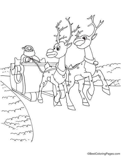 santa  sleigh coloring page   santa  sleigh coloring