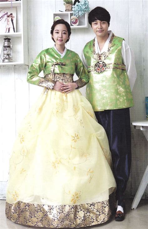 Korean Traditional Couple Hanbok Clothing 2 Complete Sets