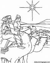 Coloring Pages Wise Men Christmas Three Printable Bible Kids sketch template