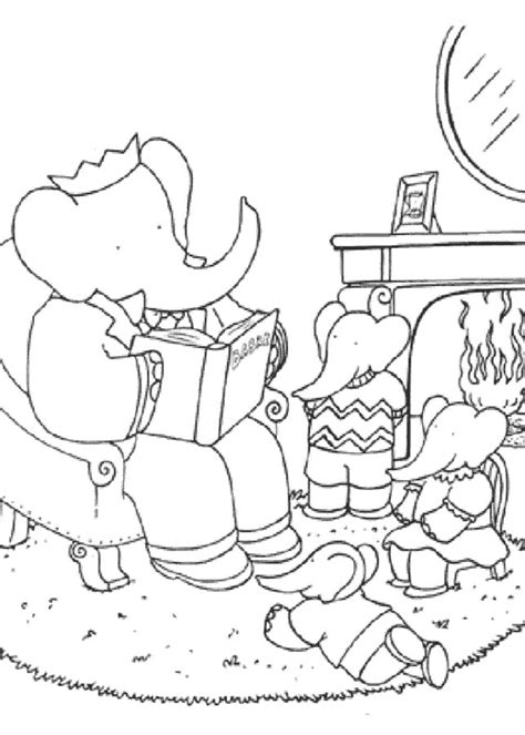 coloring pages babar  elephant printable  kids adults