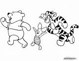 Pooh Piglet Coloring Winnie Tigger Pages Running Disneyclips Pdf sketch template