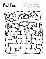 Coloring Pages Bed Quilt Time Bedtime Sheets Night Daycare Print Printable Sheet Animal Kids Getcolorings Color Clipart Animals Bedroom Clip sketch template
