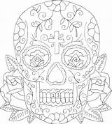 Coloring Pages Skull Roses Sugar Tattoo Skulls Pdf Printable Getcolorings Tattoos Getdrawings Colorings sketch template