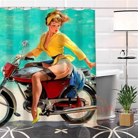Buy Eco Friendly Custom Pin Up Girl Shower Curtain
