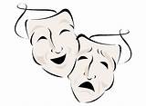 Theatre Drama Masks Mask Faces Draw Theater Clipart Clip Drawing Tragedy Symbol Cliparts Drawings Gif Library Evil Good Designs Clipartbest sketch template