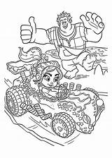 Coloring Pages Vanellope Ralph Wreck Disney Printable Print Colouring Car 4kids Princess Getcolorings sketch template