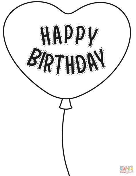 image birthday balloons coloring pages happy birthday