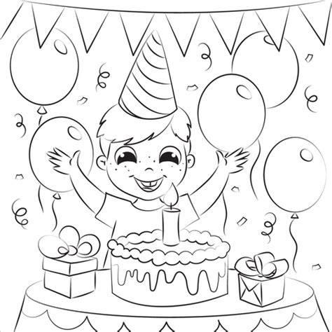 boys birthday coloring page  printable coloring pages