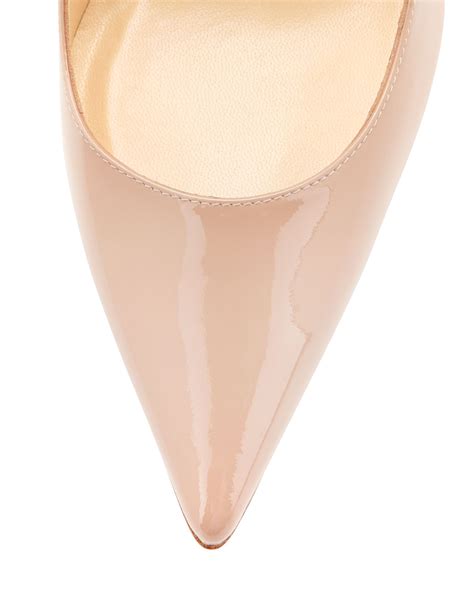 Christian Louboutin Decollete Patent Leather Red Sole Pump Nude
