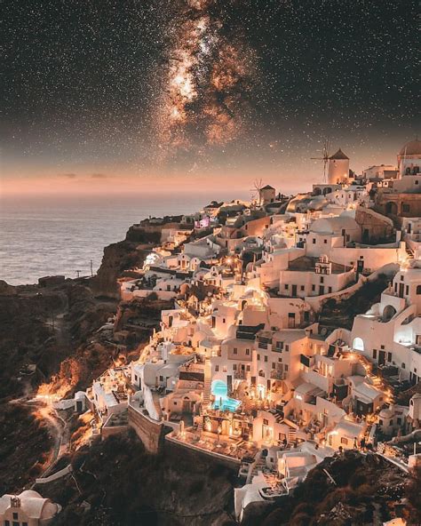 Favorite Travel Destinations ™ On Instagram “santorini Night 🌙 Yay💕