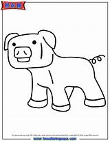 Pig Coloring Cartoon Minecraft sketch template