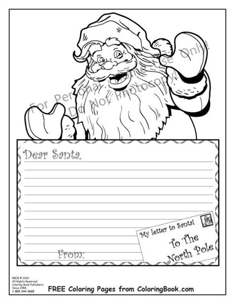 dear santa coloring page