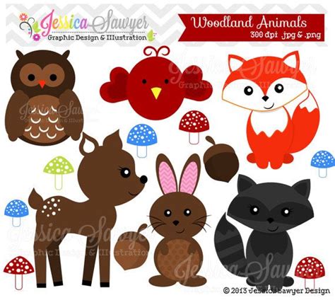 woodland animals clipart forest clip art  personal