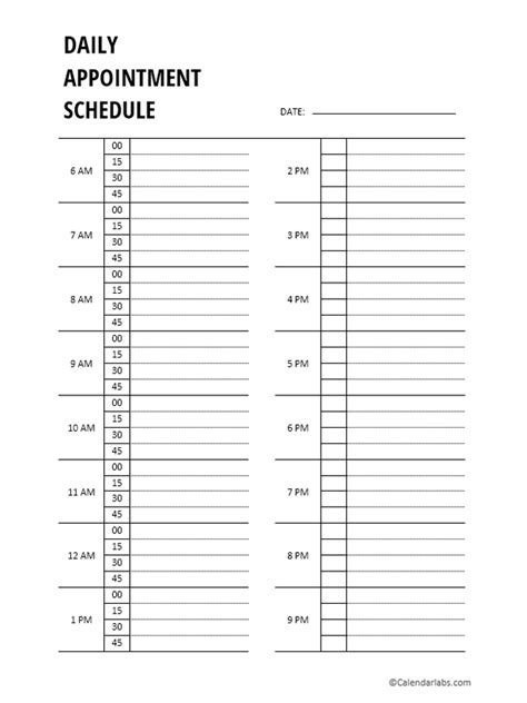 printable  appointment calendar  printable templates