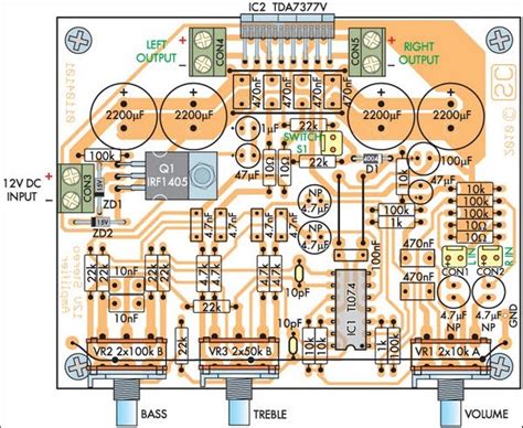 layout   stereo amplifier circuit electronic circuit collection