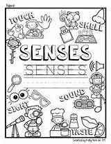 Senses Coloring Vocabulary Science Pages sketch template