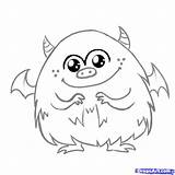 Monster Coloring Cute Drawing Drawings Pages Cartoon Monsters Draw Easy Scary Kids Step Little Simple Creatures Printable Color Ausmalbilder Printables sketch template