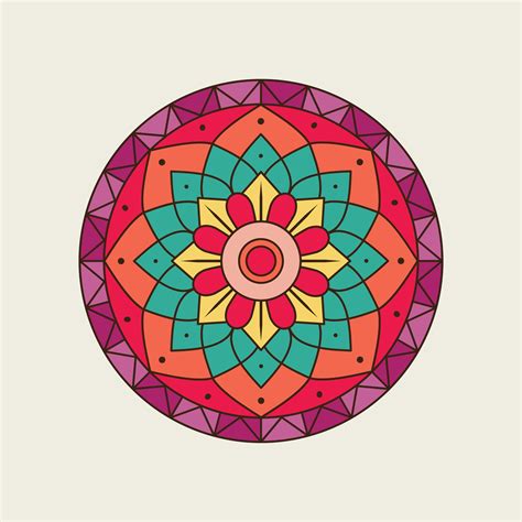 bright colorful floral circular mandala  vector art  vecteezy