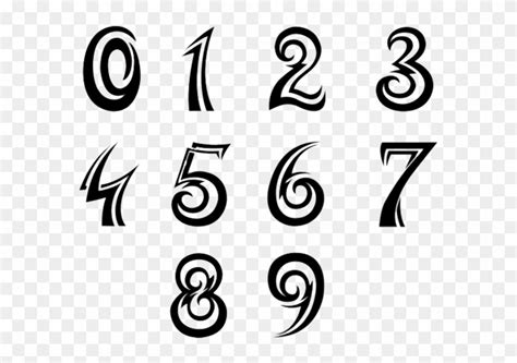 numbers font tattoo design cool number fonts  transparent png clipart images