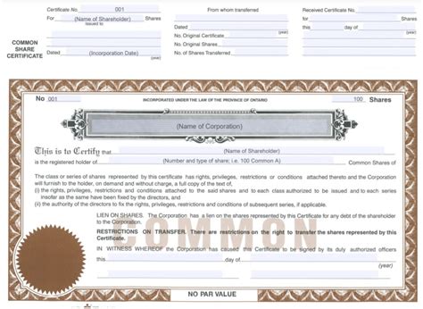 share certificate template  word templates