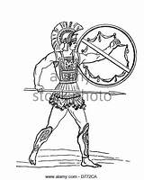 Greek Soldier Drawing Getdrawings Ancient Stock sketch template
