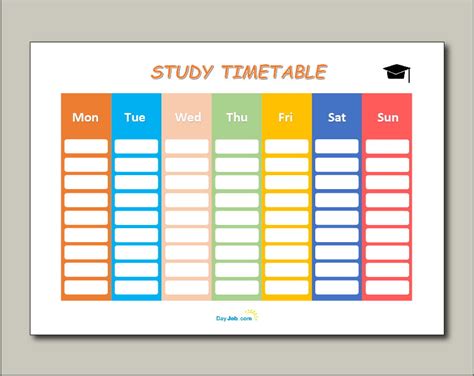 gcse revision timetable template   formtemplate vrogue