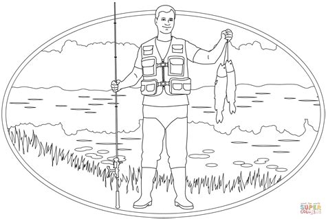 fisherman coloring page  printable coloring pages