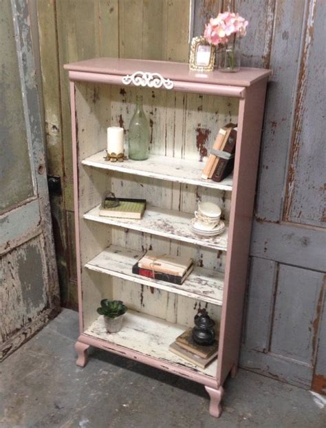 Pink Shabby Chic Bookshelf Painted Distressed Furniture