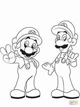 Coloring Luigi Mario Pages Supercoloring sketch template