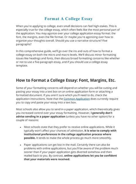 college essay format  format  college essay  youre applying
