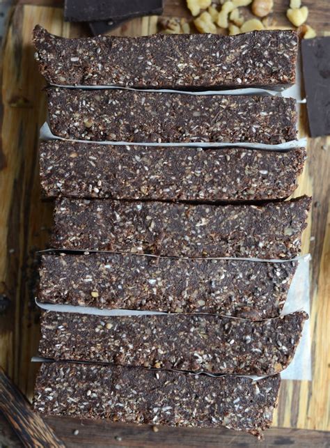 chocolate chia energy bars no bake vegan delicious