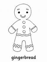 Gingerbread Coloring Man Colouring Pages Christmas Kids Printable Ginger Bread Print Story Drawing Outline Boy Preschoolers Clipart Color Coloring4free Cliparts sketch template